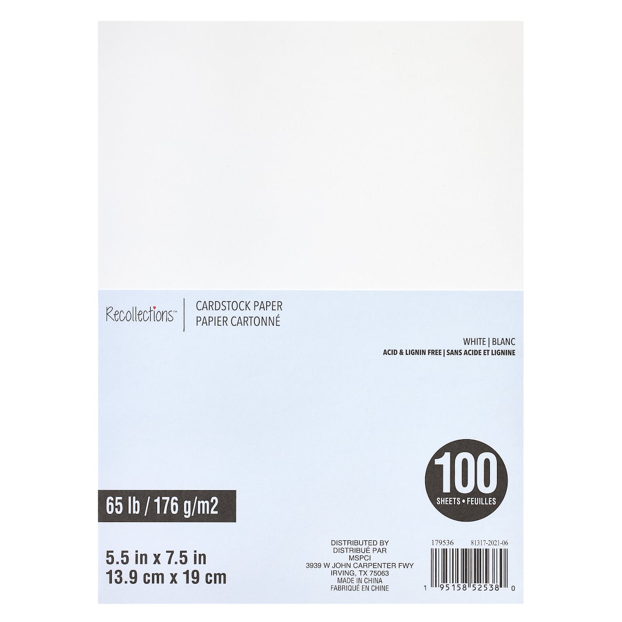 12 Packs: 100 ct. (1200 total) Cardstock Paper by Recollections™, 5.5" x 7.5"